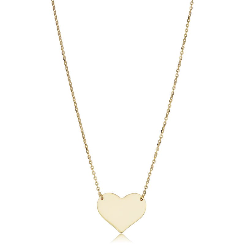 Heart Disc Pendant in 10k Yellow Gold image number null