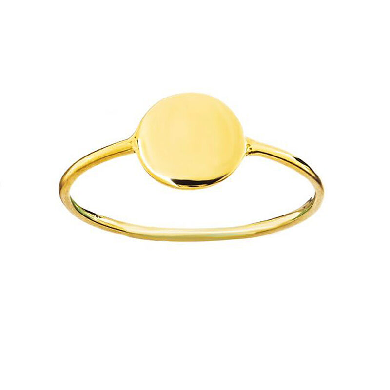 Disc Round Flat Fashion Ring in 14k Yellow Gold Sz 6 image number null