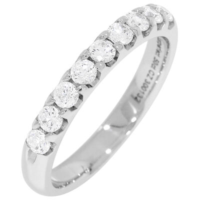 Ladies' 9-Stone 1/2ctw. Prong-Set Diamond Wedding Band in 14K White Gold (HI, I1-I2)
