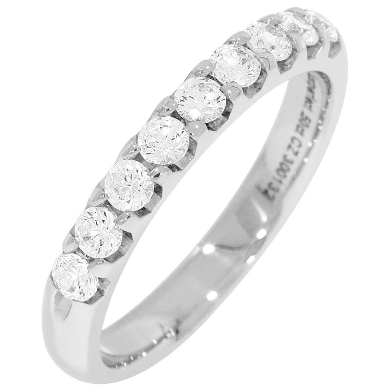 Ladies' 9-Stone 1/2ctw. Prong-Set Diamond Wedding Band in 14K White Gold (HI, I1-I2) image number null