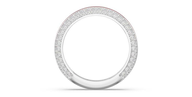 Brilliant-Cut Lab Grown Diamond on Both Sides Red Ceramic Band in Sterling Silver image number null