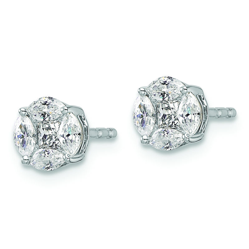 Princess & Marquise-Cut Lab Grown 1/2ctw. Diamond FGH VS SI Prism Earrings in 14k White Gold image number null