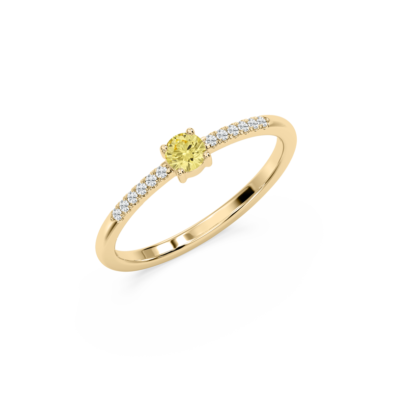 Yellow Lab Grown Diamond Promise Ring in 10k Yellow Gold image number null
