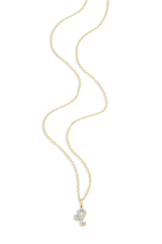Lab Grown Diamond Leo Constellation Pendant Necklace in 14k Yellow Gold Plated Sterling Silver image number null