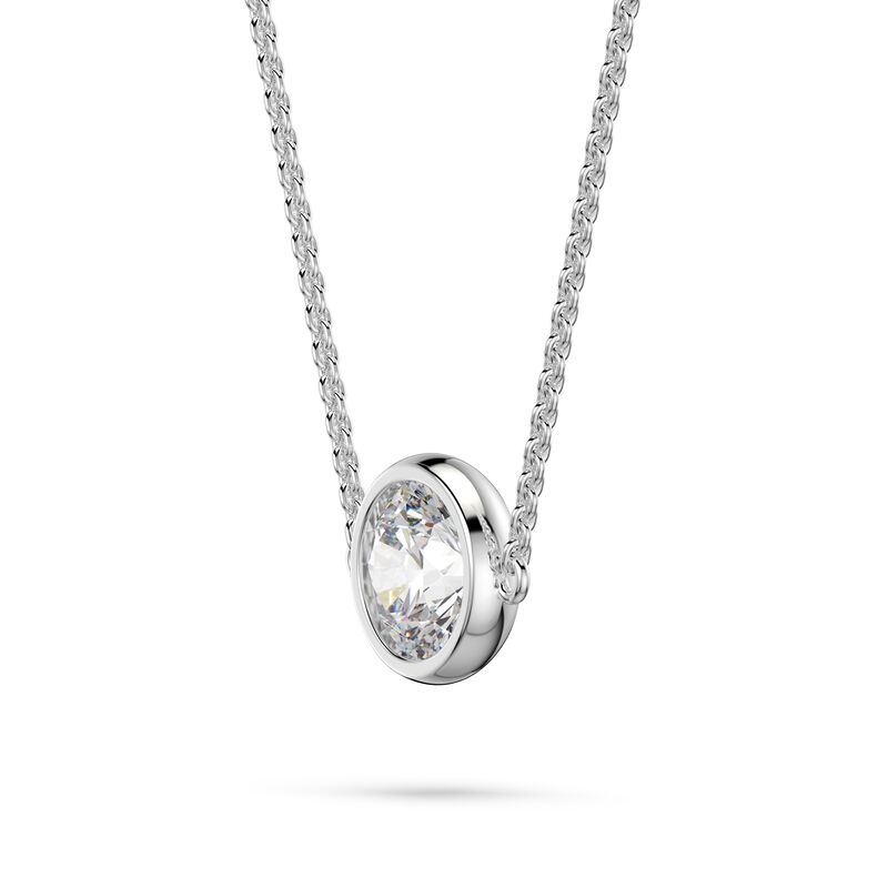 Brilliant-Cut 7/8ctw. Lab Grown Diamond Bezel Pendant in 14k White Gold image number null