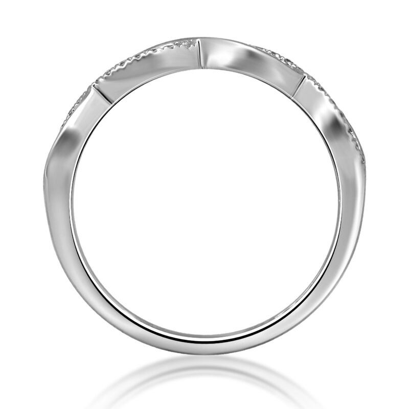 Diamond Fashion Crossover Stackable Ring in 10k White Gold image number null