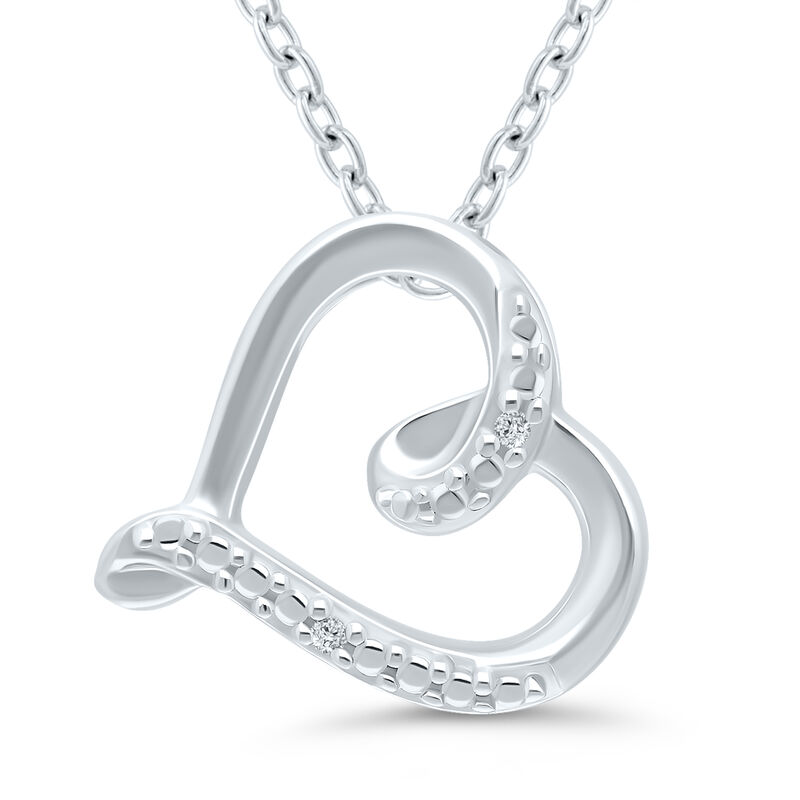 Diamond Heart Pendant in Sterling Silver image number null