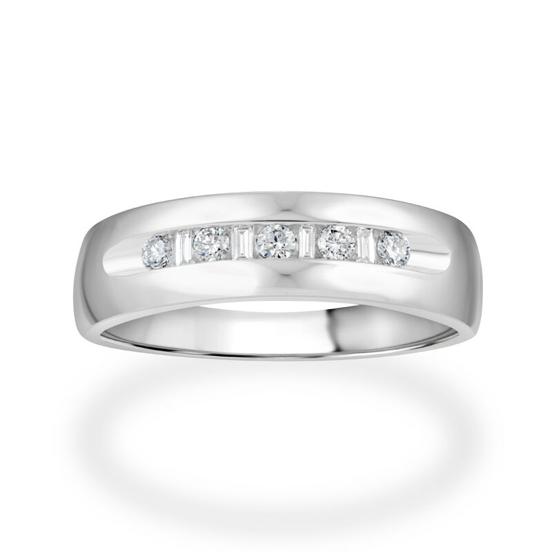 Men's 1/4ctw. Diamond & 10k White Gold Wedding Ring image number null