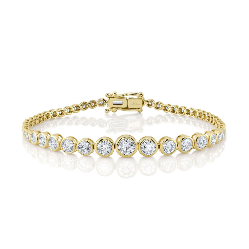 Shy Creation Diamond 1 3/4ctw. Bezel Tennis Bracelet in 14k Yellow Gold image number null