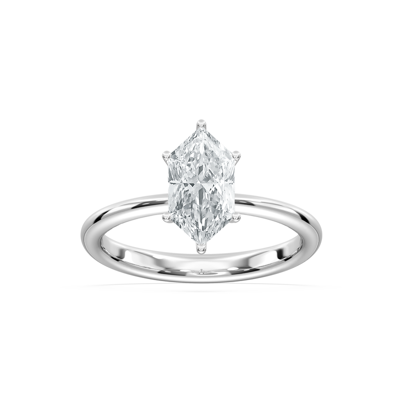 Duchess Marquise Lab Grown Diamond 3ctw. Solitaire Engagement Ring in 14k White Gold image number null
