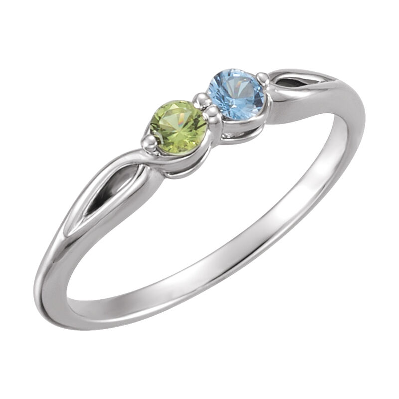 2-Stone Family Ring in 14k White Gold image number null