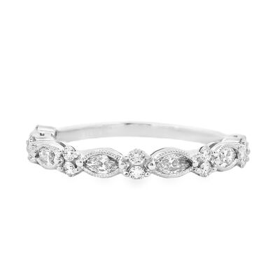 Marquise Diamond 1/2ctw. Horizontal Wedding Ring in 14k White Gold
