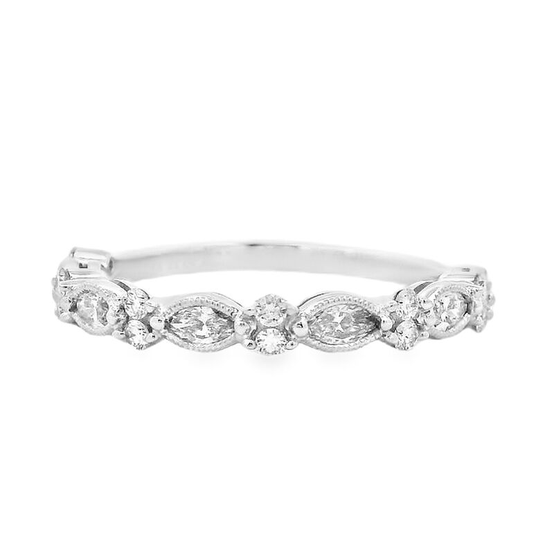 Marquise Diamond 1/2ctw. Horizontal Wedding Ring in 14k White Gold image number null
