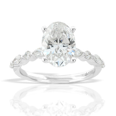 Lyric. Oval-Cut Lab Grown 2.40ctw. Diamond Engagement Ring in 14k White Gold