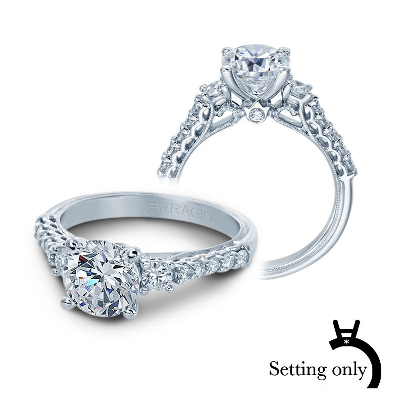 Verragio Classic 1/2ct. Diamond Engagement Ring Setting in 14k White Gold image number null