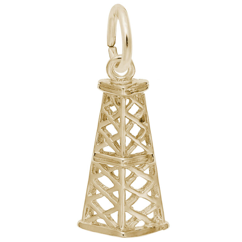 Oil Rig Sterling Silver & Yellow Gold Plated Charm image number null