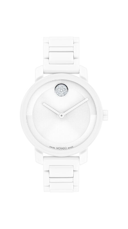 Movado Bold Evolution 2.0 Ladies White Ceramic & Textured Dial 34mm Watch 360123 image number null