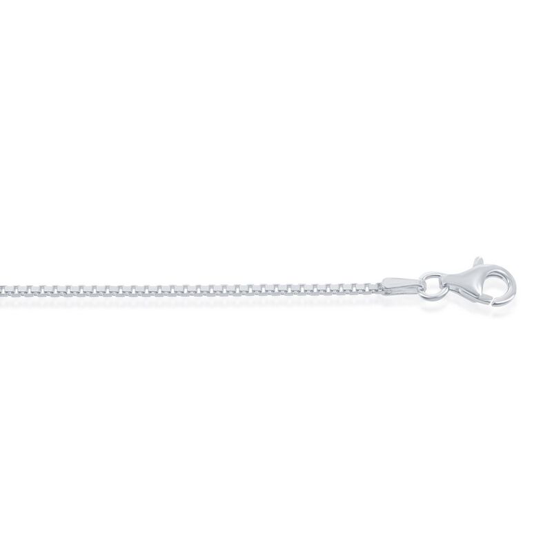 Box 20" Chain 1.3mm in Sterling Silver image number null