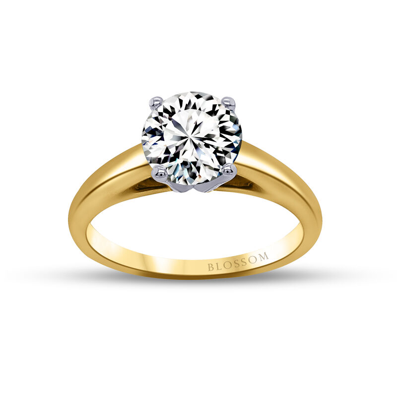 Blossom Cut Round Lab Grown 1 1/2ct. Diamond DEF VS Certified Solitaire Engagement Ring in 14k Yellow Gold image number null