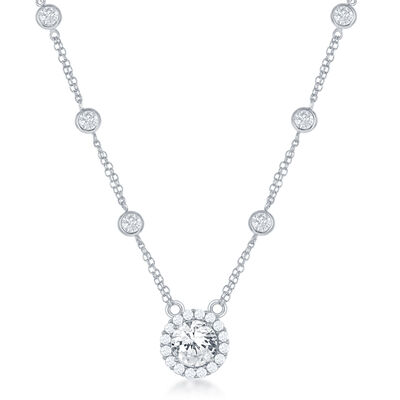 Cubic Zirconia By The Yard Necklace in Sterling Silver