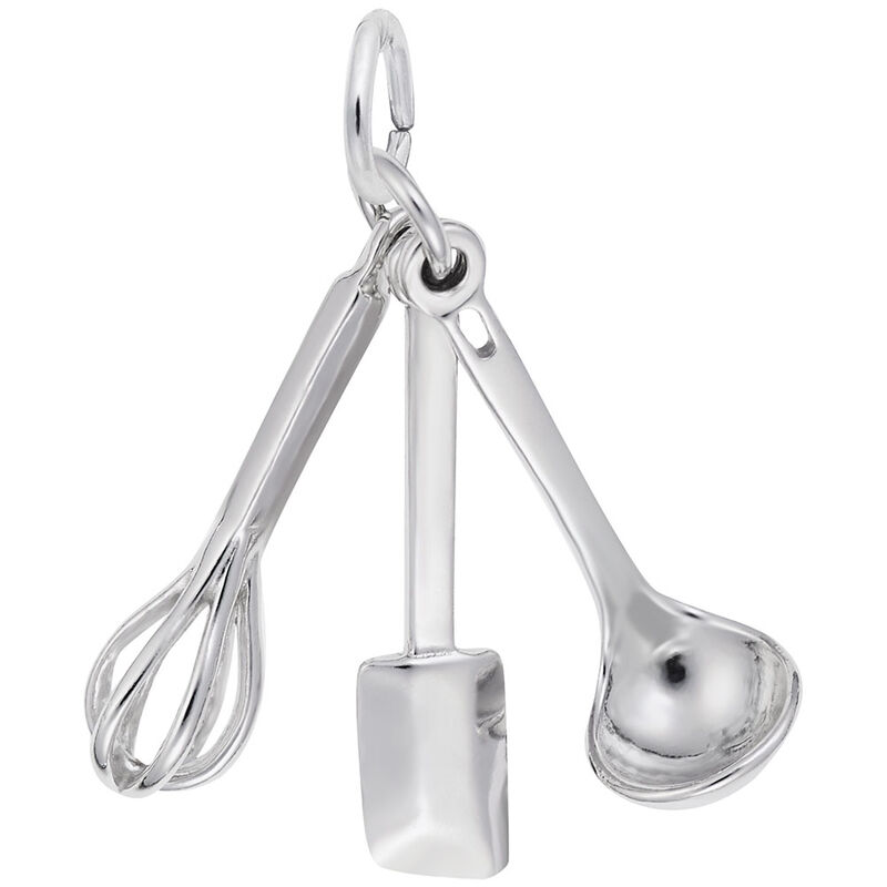 Cooking Utensils Charm in 14K White Gold image number null
