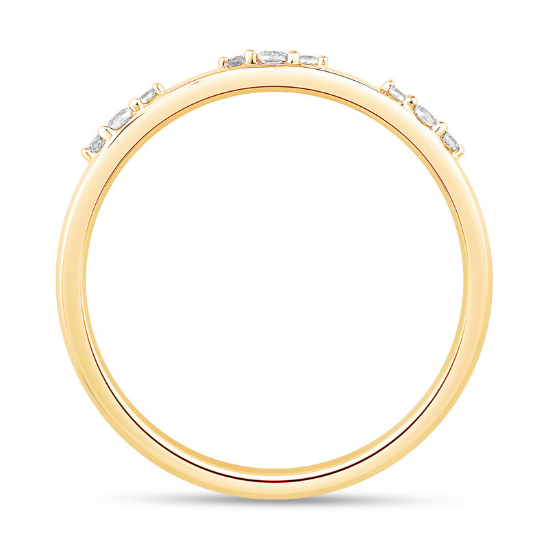Brilliant-Cut 1/10ctw. Diamond Three Stone Distance Band in 10k Yellow Gold image number null