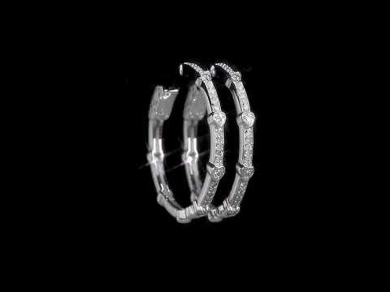 Diamond Hoop Earrings 1/4ctw. In 10k White Gold image number null