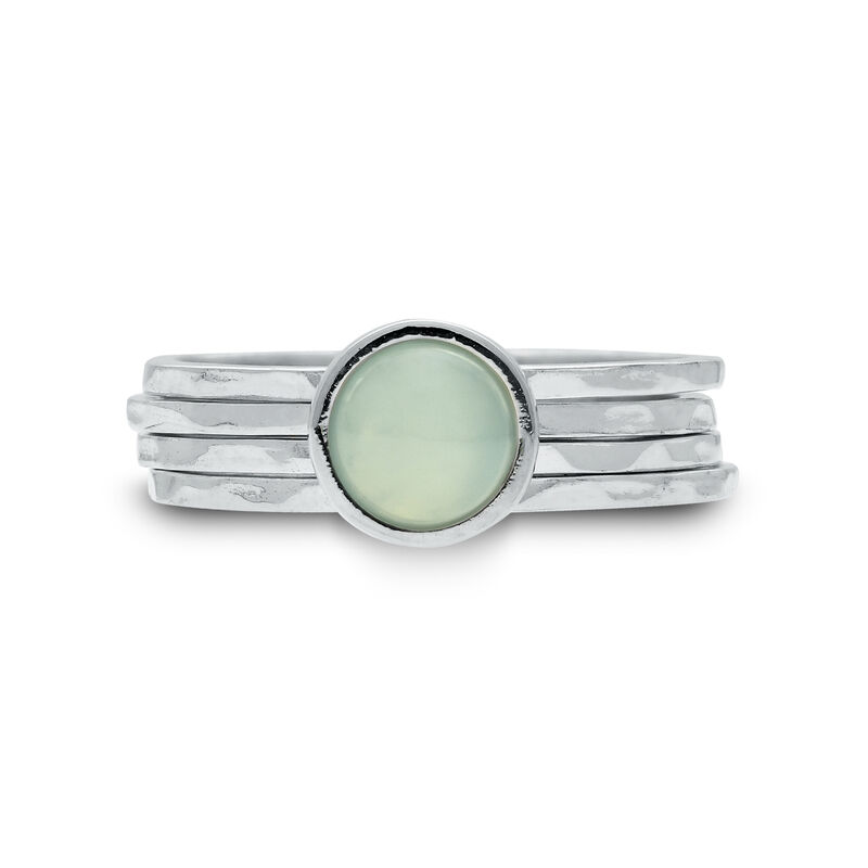 Blue Chalcedony Spinning Meditation Ring in Sterling Silver image number null