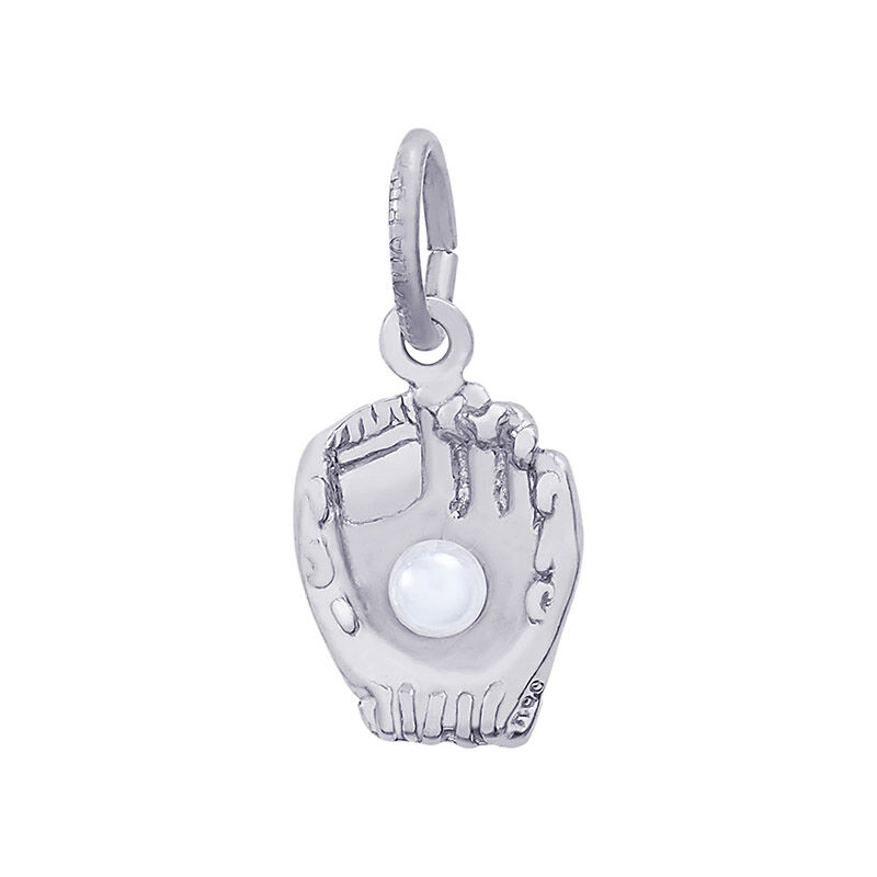 Baseball Mitt with Pearl Sterling Silver Charm image number null