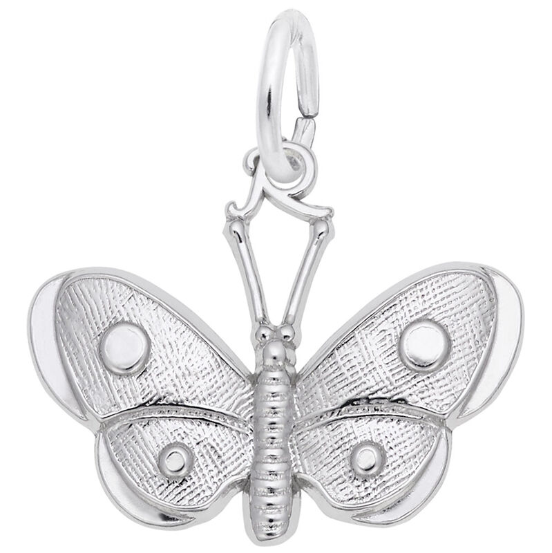 Butterfly Charm in 14K White Gold image number null