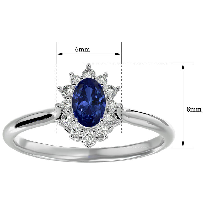 Oval-Cut Tanzanite & Diamond Halo Ring in 14k White Gold image number null