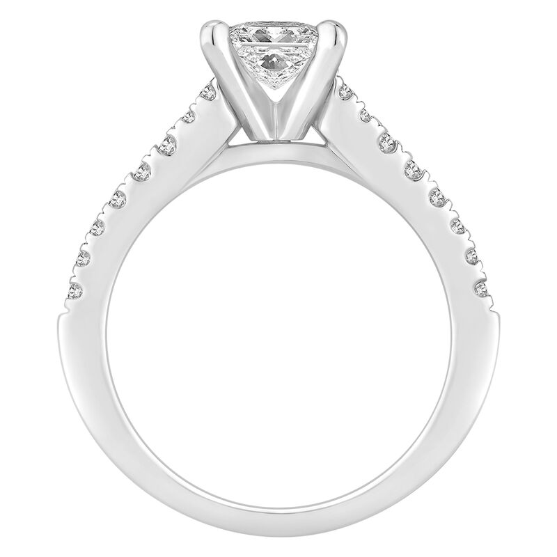 Lab Grown Princess-Cut 1 1/4ctw. Diamond Split Shank Engagement Ring in 14k White Gold image number null