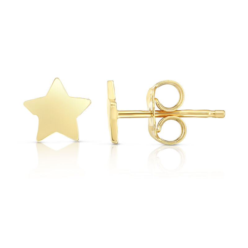 Star Stud 6.5mm Earrings in 14k Yellow Gold  image number null