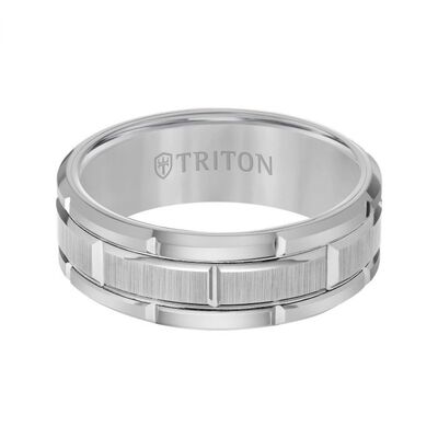 Men's Engraved & Tungsten Carbide Wedding Ring (8mm)