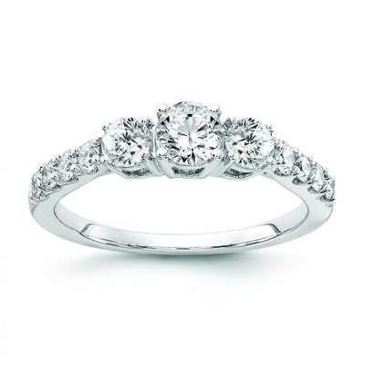 Lab Grown Diamond 2ctw. Three Stone Plus Engagement Ring in 14k White Gold