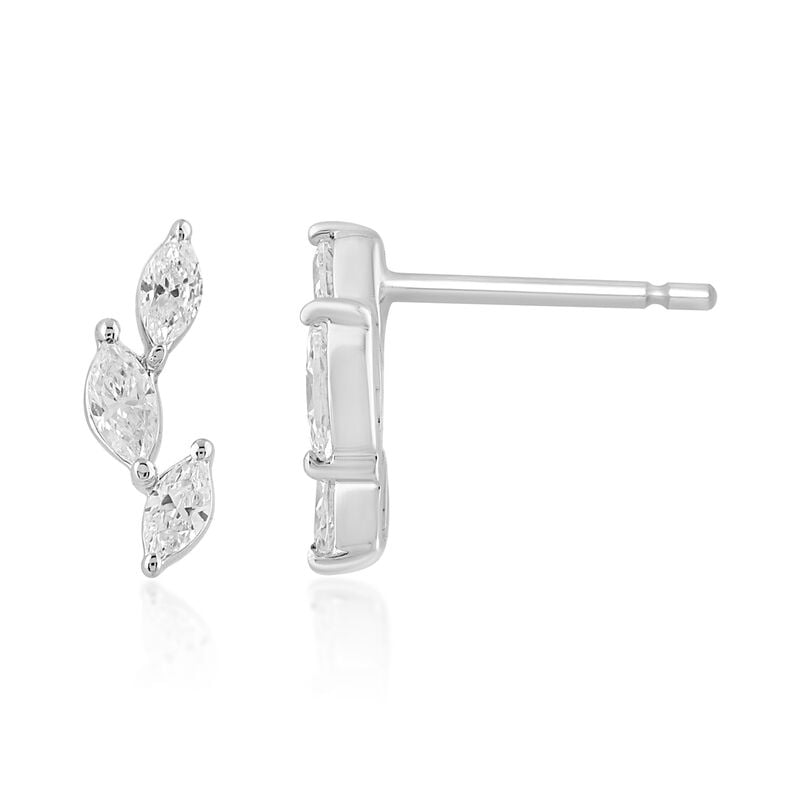 Lab Grown Diamond Stud Earrings in 10k White Gold image number null