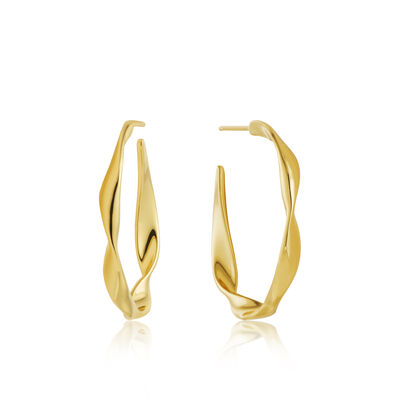 Twist Hoop Earrings in Sterling Silver/Gold Plated