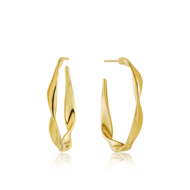 Twist Hoop Earrings in Sterling Silver/Gold Plated image number null