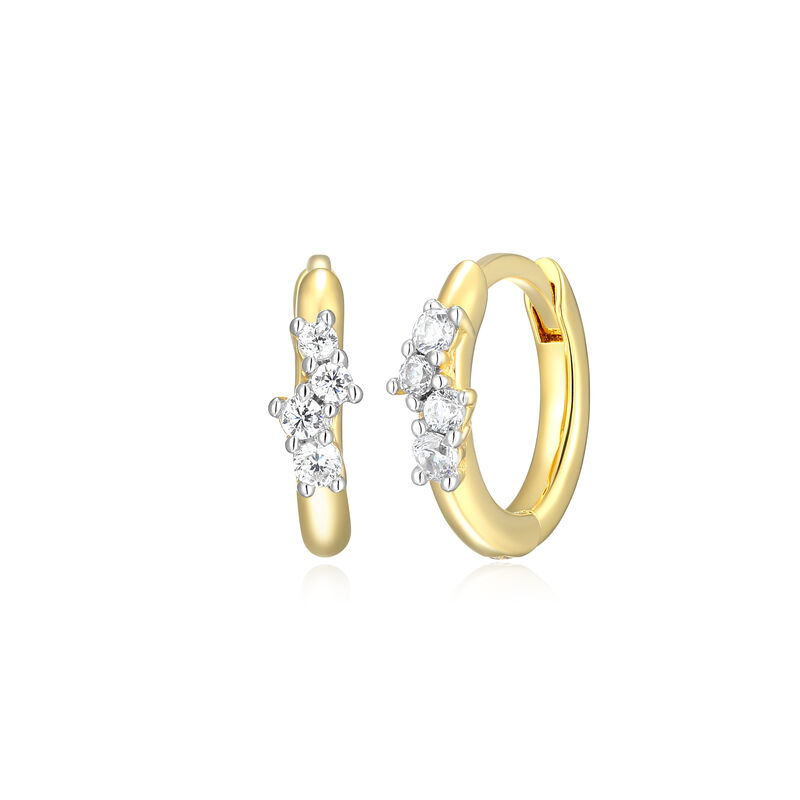 Lab Grown Diamond Huggie Earrings in Gold Plated Sterling Silver image number null