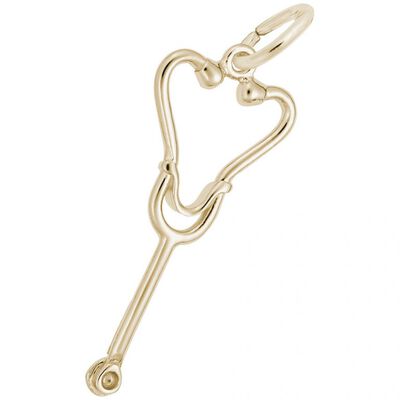 Stethoscope Charm in Gold Plated Sterling Silver
