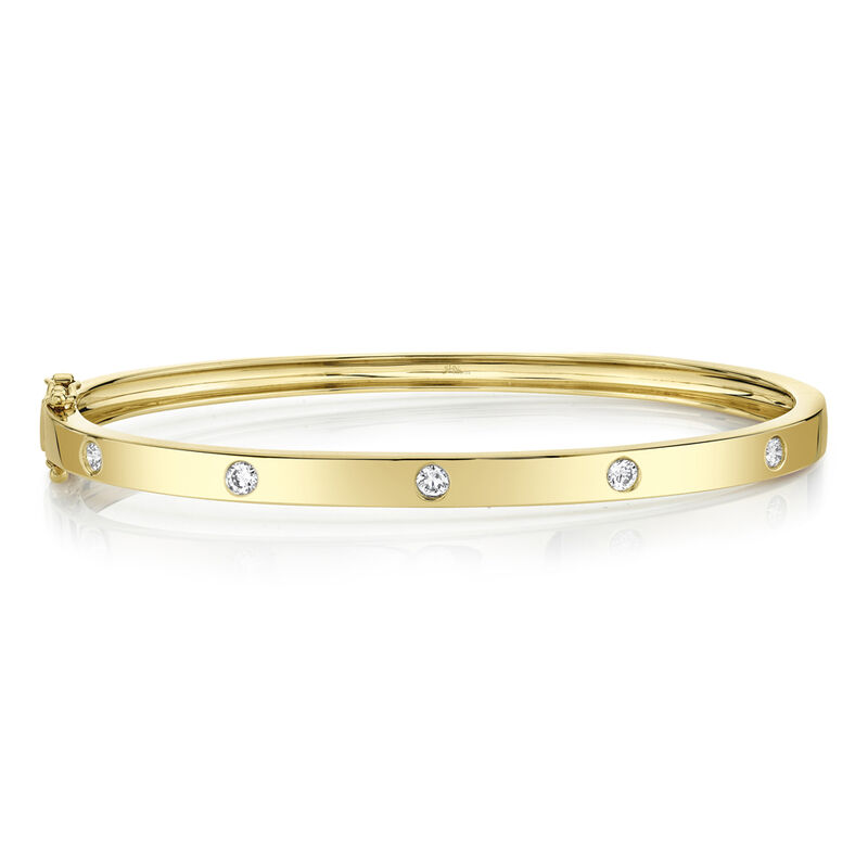 Shy Creation 0.38ctw. Diamond Bezel Set Bangle in 14k Yellow Gold SC55004067ZS image number null