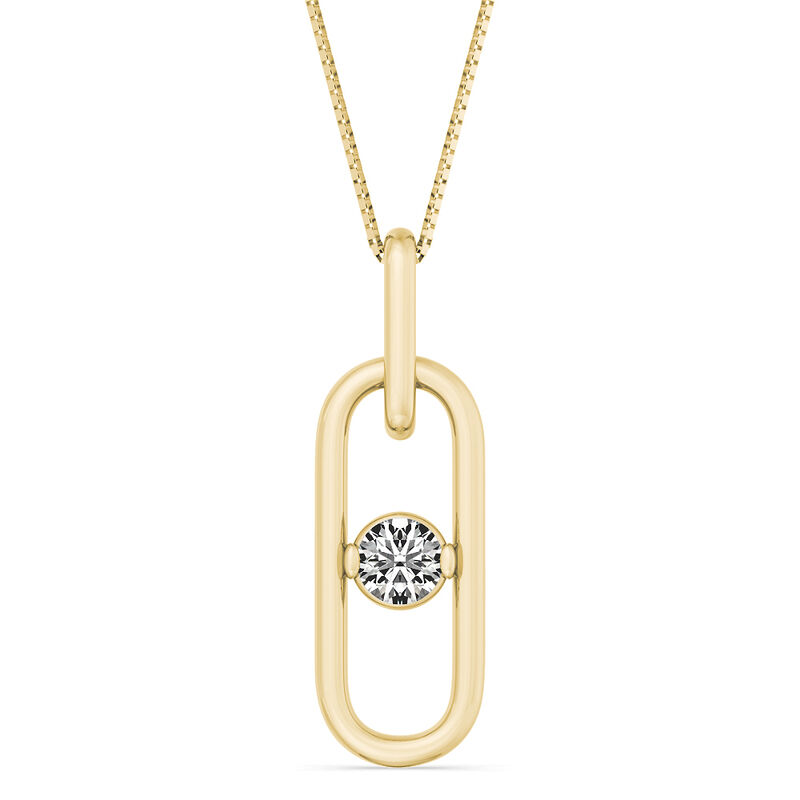Sirena 1/10ctw. Diamond Oval Link Pendant in 10k Yellow Gold image number null