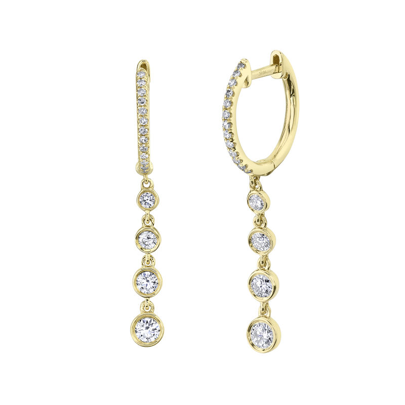 Shy Creation 0.45ctw. Diamond Dangle Earring in 14k Yellow Gold SC55022246 image number null