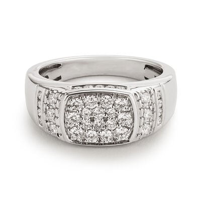 Men's 1ctw. Diamond & Sterling Silver Wedding Ring