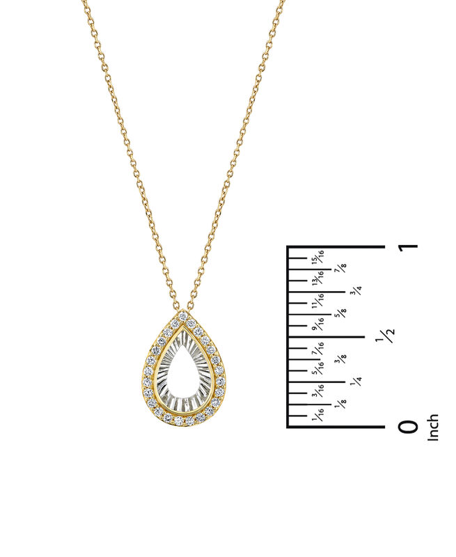 Pear Shape .25ctw. Diamond Dangle Fashion Pendant in 14k Two-Tone Gold image number null
