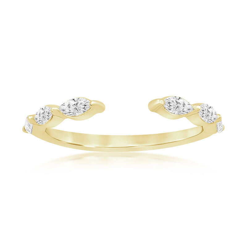 Diamond 3/8ctw. Marquise & 14k Yellow Gold Anniversary Ring image number null