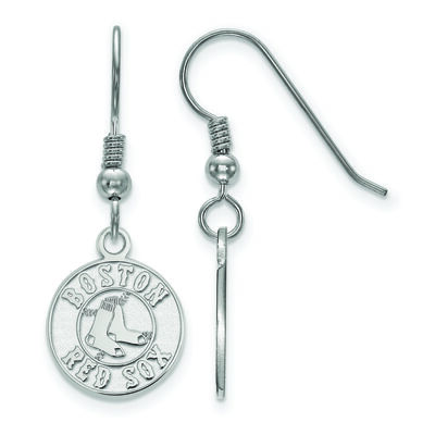 Boston Red Sox Small Dangle Earrings in Sterling Silver 