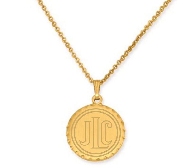 Junior League of Chicago Disc Pendant in Gold Plated Stainless Steel  image number null