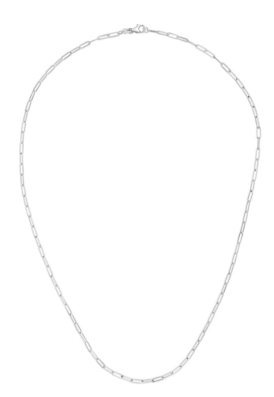 Paperclip 16" Chain 2.1mm in 14k White Gold image number null
