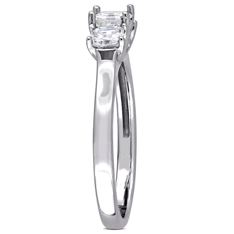 Asscher-Cut 1ctw. Diamond 3-Stone Engagement Ring in 14k White Gold image number null